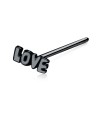 Love Shaped Silver Straight Nose Stud NSKA-325